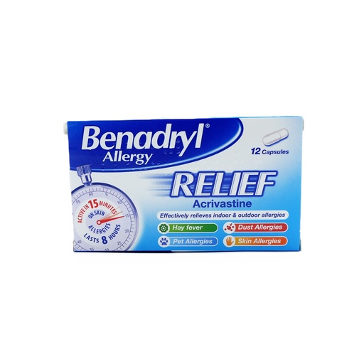 [ME-BEN45] BENADRYL ALLERGY RELIEF CAPS 12'S