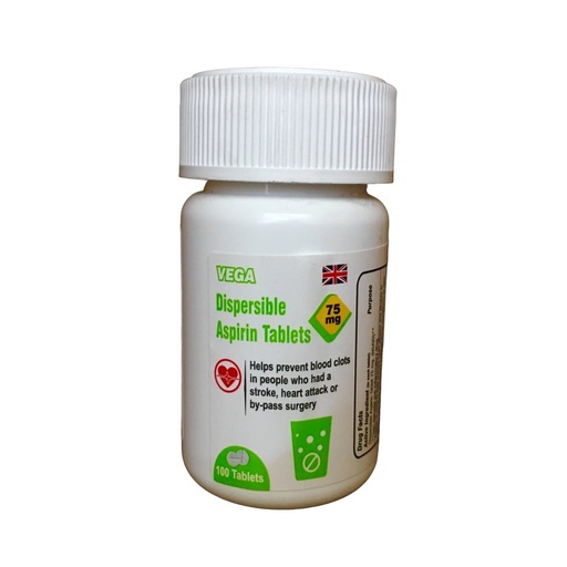 [ME-DIS01] DISPERSIBLE ASPIRIN TAB 75MG 100s (VEGA)